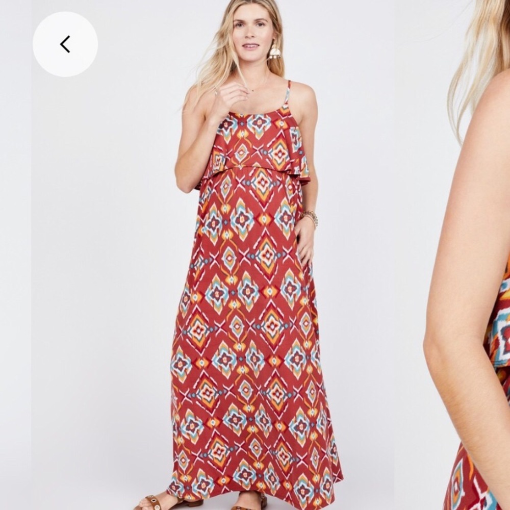 NWOT - Boho tribal print maternity maxi dress